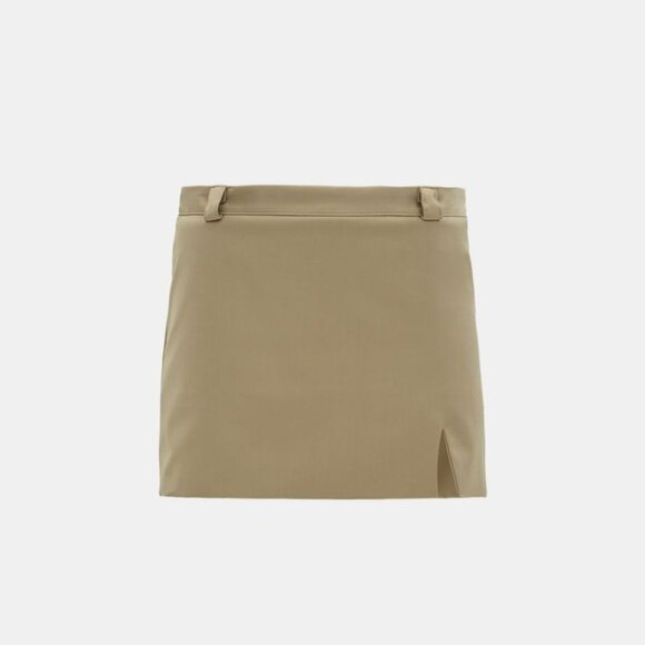 Source Unknown Slit Suit Mini Skirt, Tan Beige - Picture 10 of 10